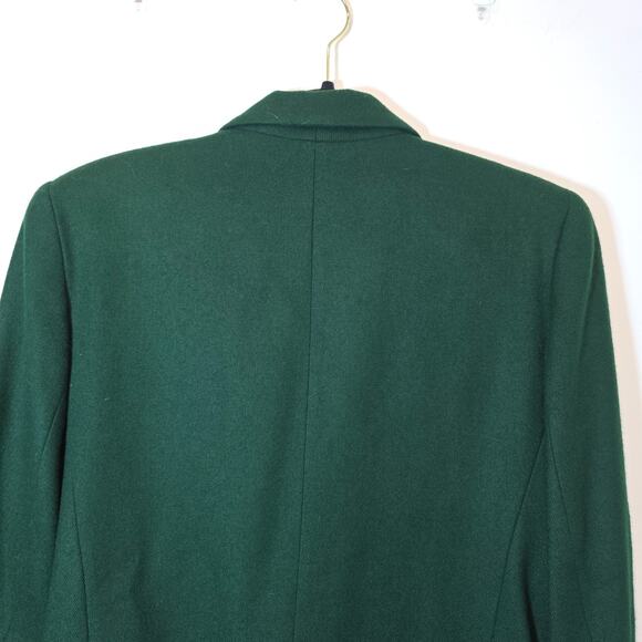 Vintage Military Olive Green Double Breasted Wool Blazer Gold Buttons Size 8 M - Picture 7 of 11